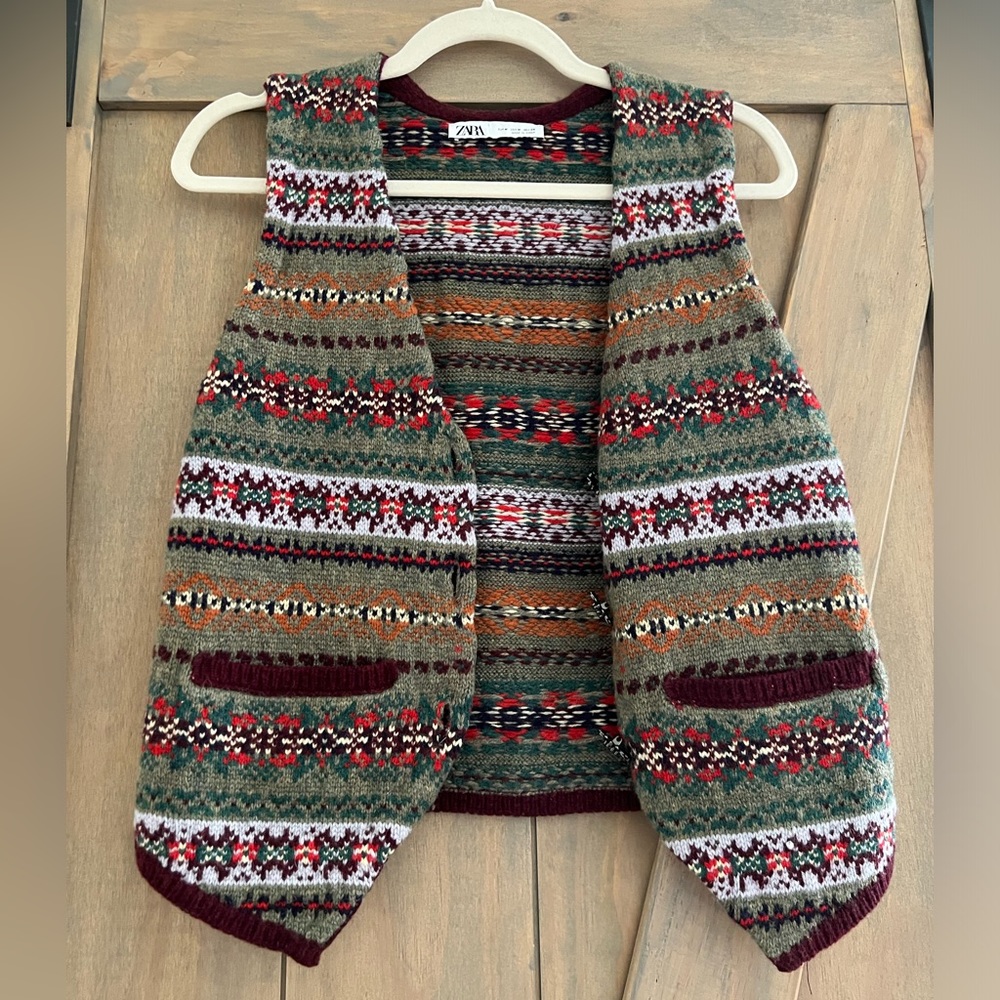 Zara Wool Button Up Vest